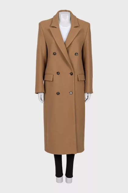 Straight-cut wool coat