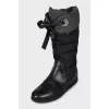 Insulated leather boots with laces