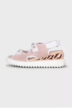 Velcro sandals decorated with crystals