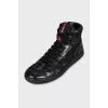 Men's high-top sneakers with a military print