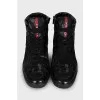 Men's high-top sneakers with a military print