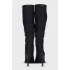 Pointed-toe fabric boots