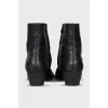 Leather Cossack boots with a zipper