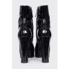 Patent leather ankle boots with high platform