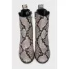Animal print leather ankle boots