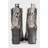 Animal print leather ankle boots