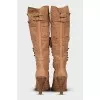 Leather Cossack boots with perforations