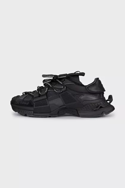 Men's leather sneakers with a rough sole