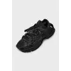 Men's leather sneakers with a rough sole