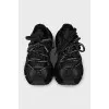 Men's leather sneakers with a rough sole