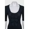 Knitted dress with bows