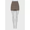 Plaid zippered shorts-skirt