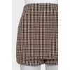 Plaid zippered shorts-skirt