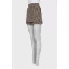 Plaid zippered shorts-skirt