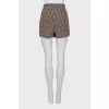 Plaid zippered shorts-skirt