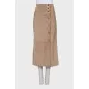 Suede skirt with buttons