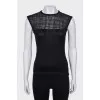 Black knitted tank top