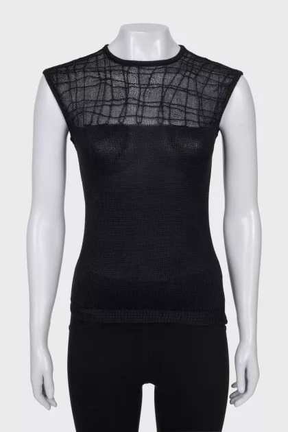 Black knitted tank top