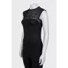 Black knitted tank top