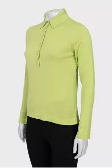 Green pullover with buttons