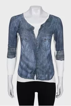Slim-fit jumper with print