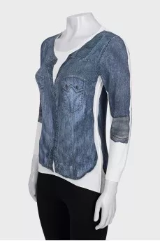 Slim-fit jumper with print