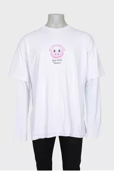 Чоловічий oversize лонгслів з принтом