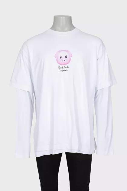 Мужской oversize лонгслив с принтом