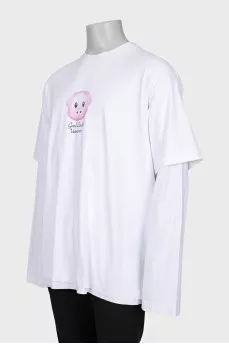 Чоловічий oversize лонгслів з принтом
