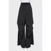 Men's black wide-leg trousers