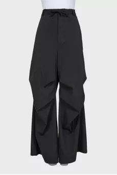 Men's black wide-leg trousers