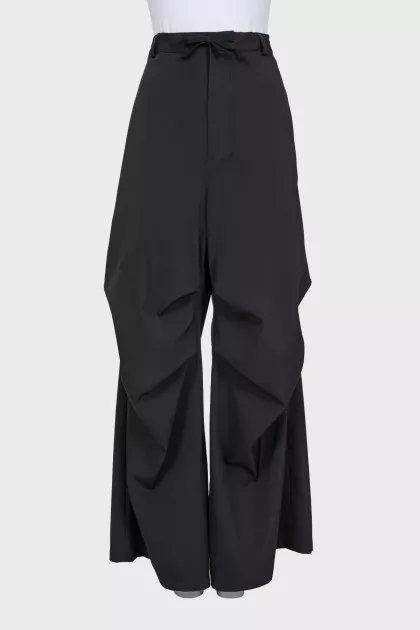 Men's black wide-leg trousers