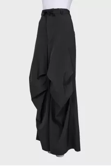 Men's black wide-leg trousers