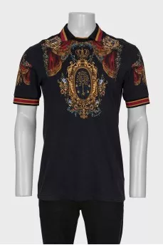 Men's printed polo shirt
