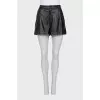 Black eco-leather shorts