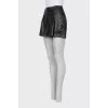 Black eco-leather shorts