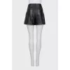 Black eco-leather shorts
