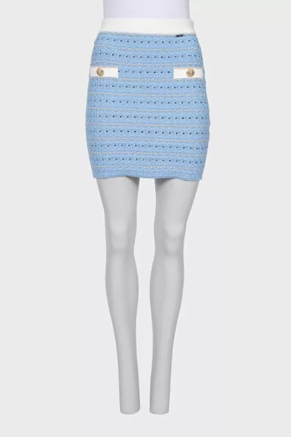 Light blue tweed skirt
