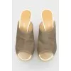Pink high heel mules