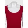 Red fitted sleeveless dress
