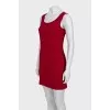 Red fitted sleeveless dress