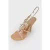 Open sandals with rhinestones