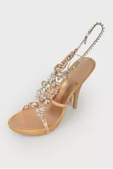 Open sandals with rhinestones