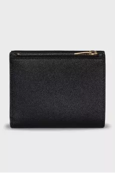 Leather wallet with gold-tone hardware