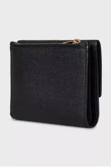 Leather wallet with gold-tone hardware