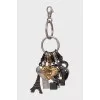 Silver keychain with pendants