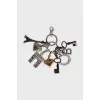 Silver keychain with pendants