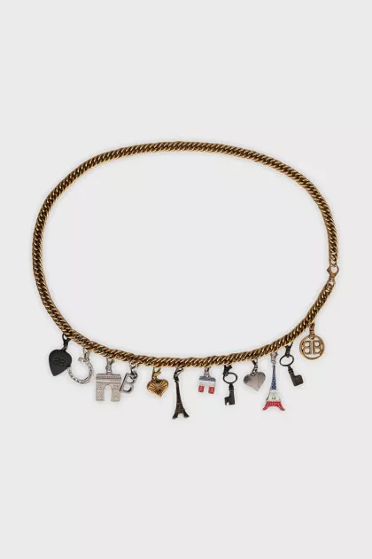 Chain belt with removable pendants