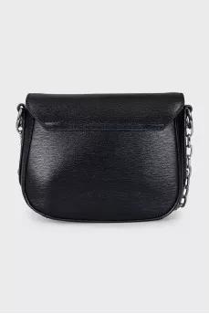 Textured leather bag with magnetic closure