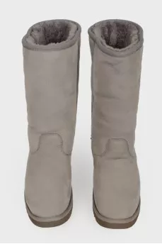 Slip-on boots with rhinestones
